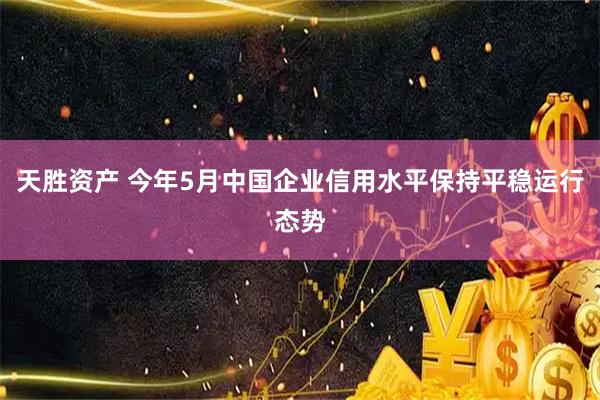 天胜资产 今年5月中国企业信用水平保持平稳运行态势